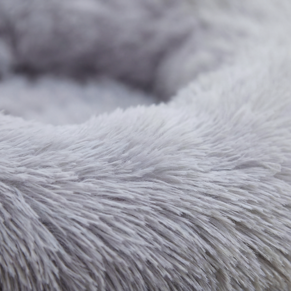 Round Plush Pet Bed with Inner Cushion