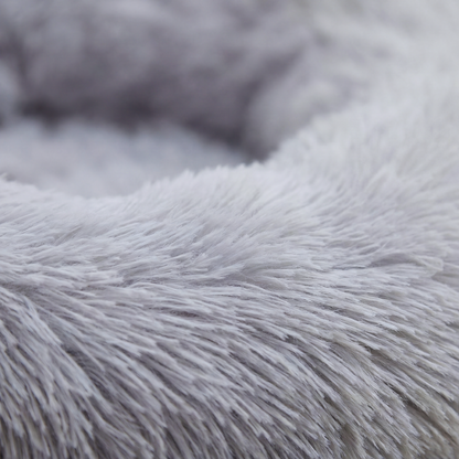 Round Plush Pet Bed with Inner Cushion